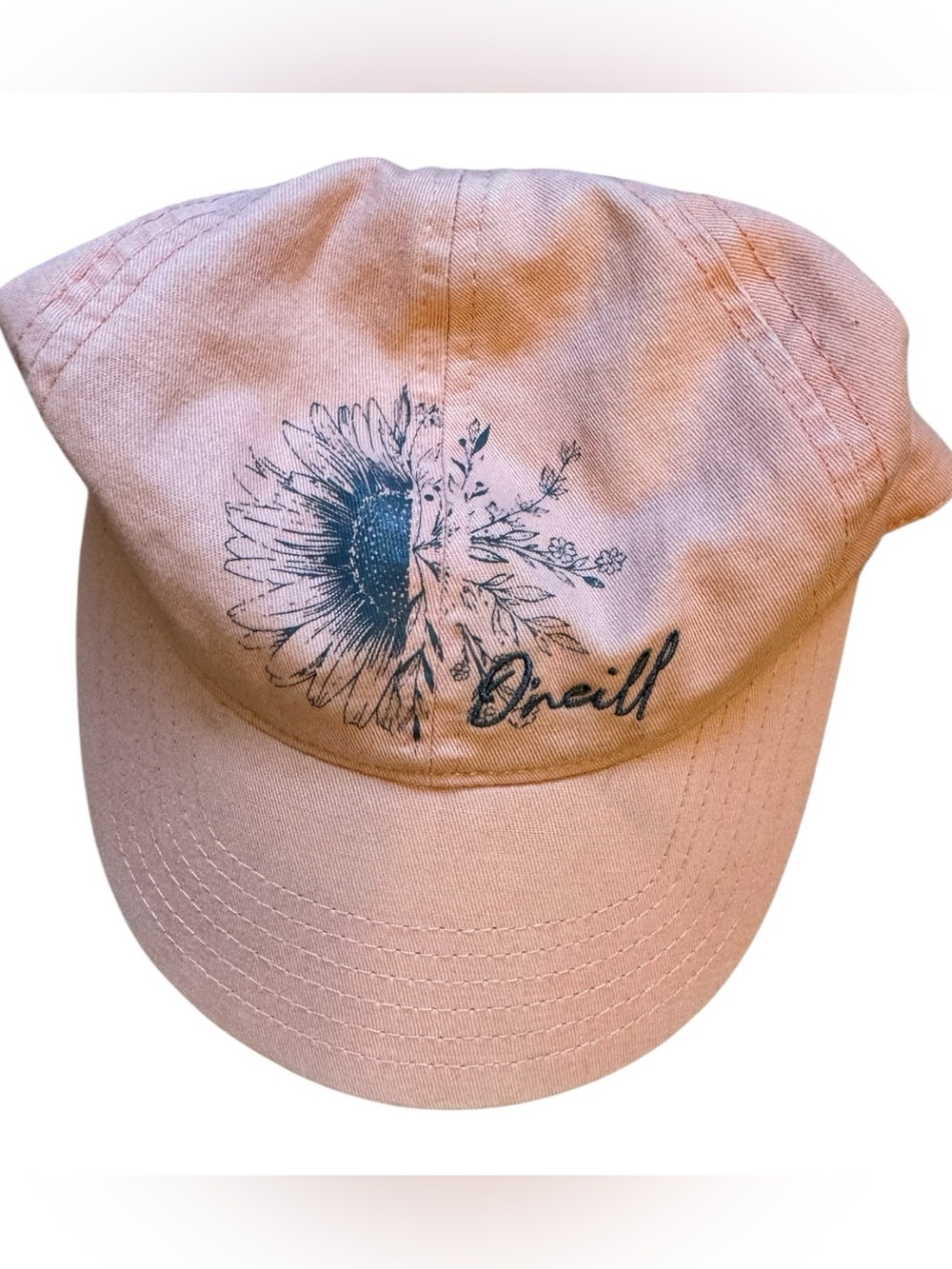 🌊🌸O'Neill Women’s Pink Flower Floral Y2K Coastal Surf Adjustable Hat